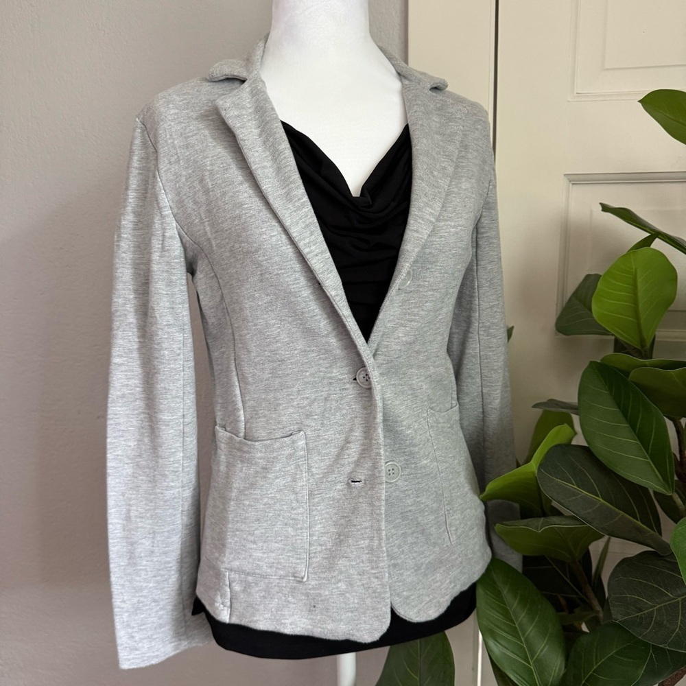 Rachel Zoe Gray Knit Sweater Blazer Jacket Size S Excellent Condition - Picture 2 of 7